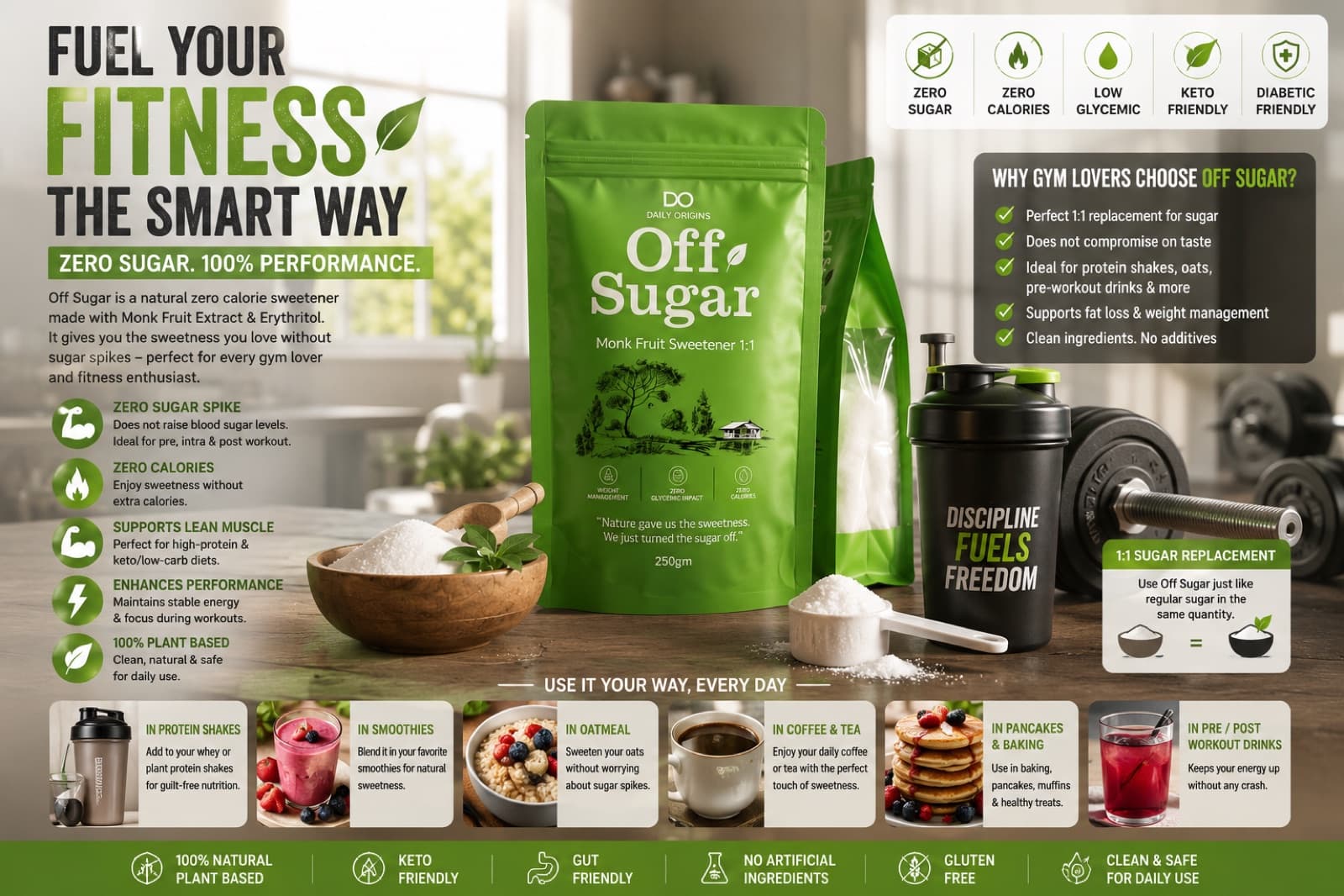 Fuel your fitness the smart way — zero sugar, 100% performance